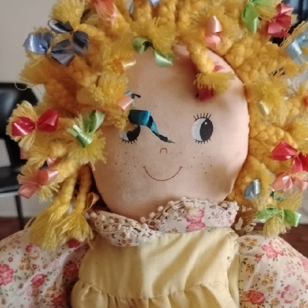 Colorful Rag Doll with Yellow Hair